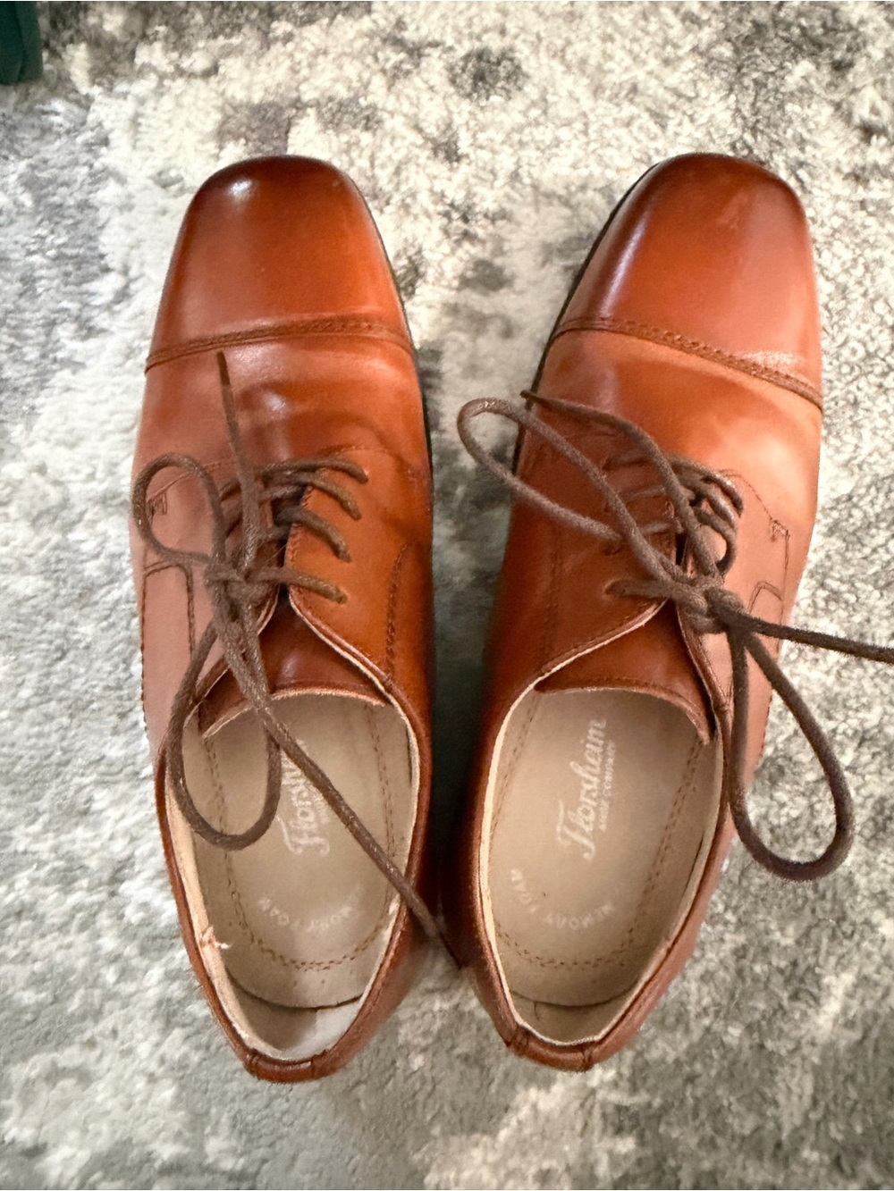 Florsheim Boys' Tan Leather Lace-Up Dress Shoes